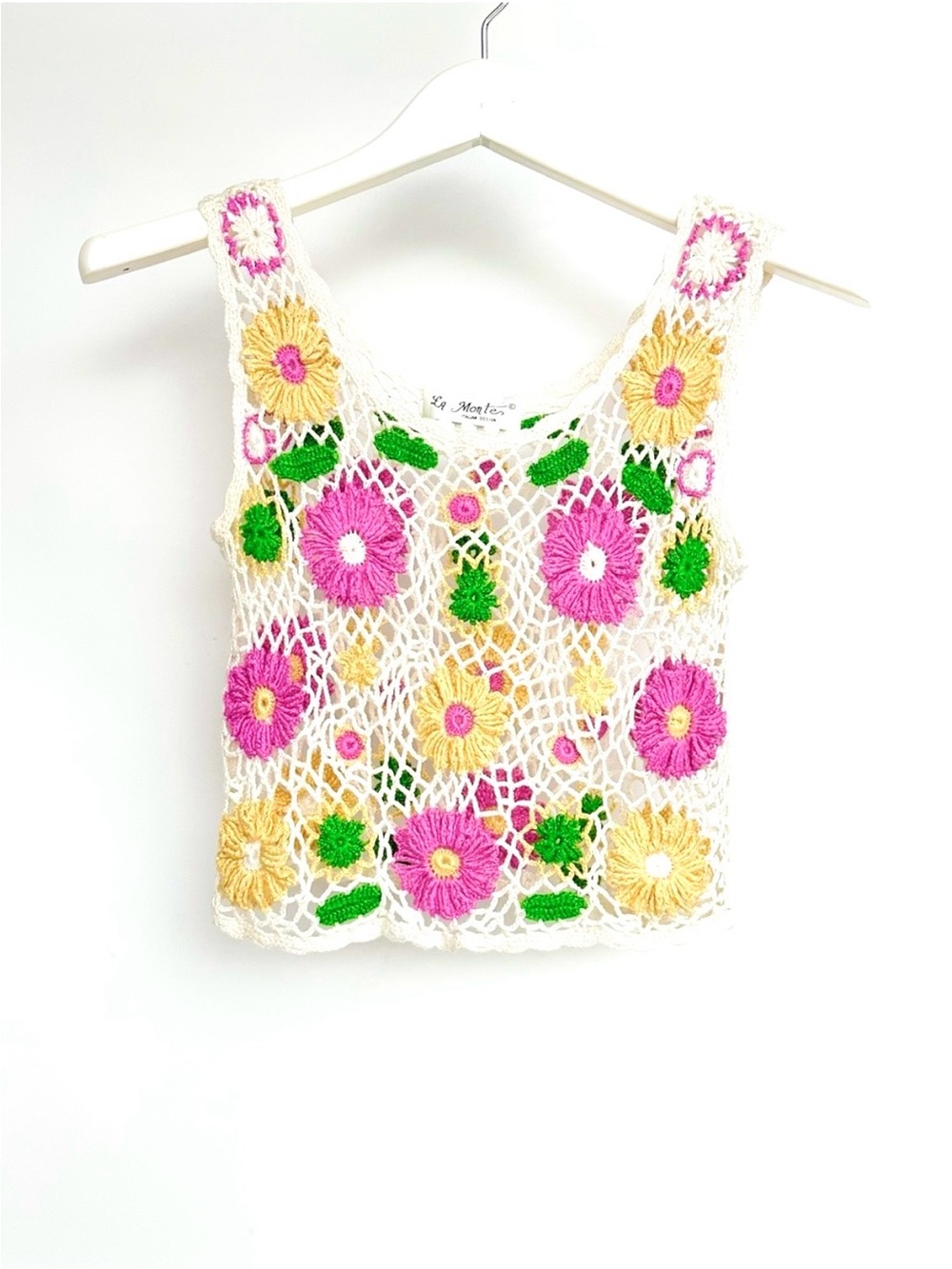 Crochet Floral Tank - Made in Italy